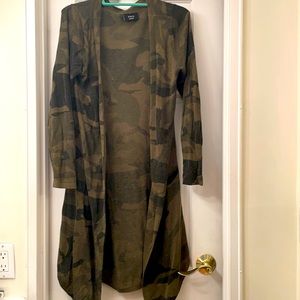 Vici open-front camo lightweight cardigan